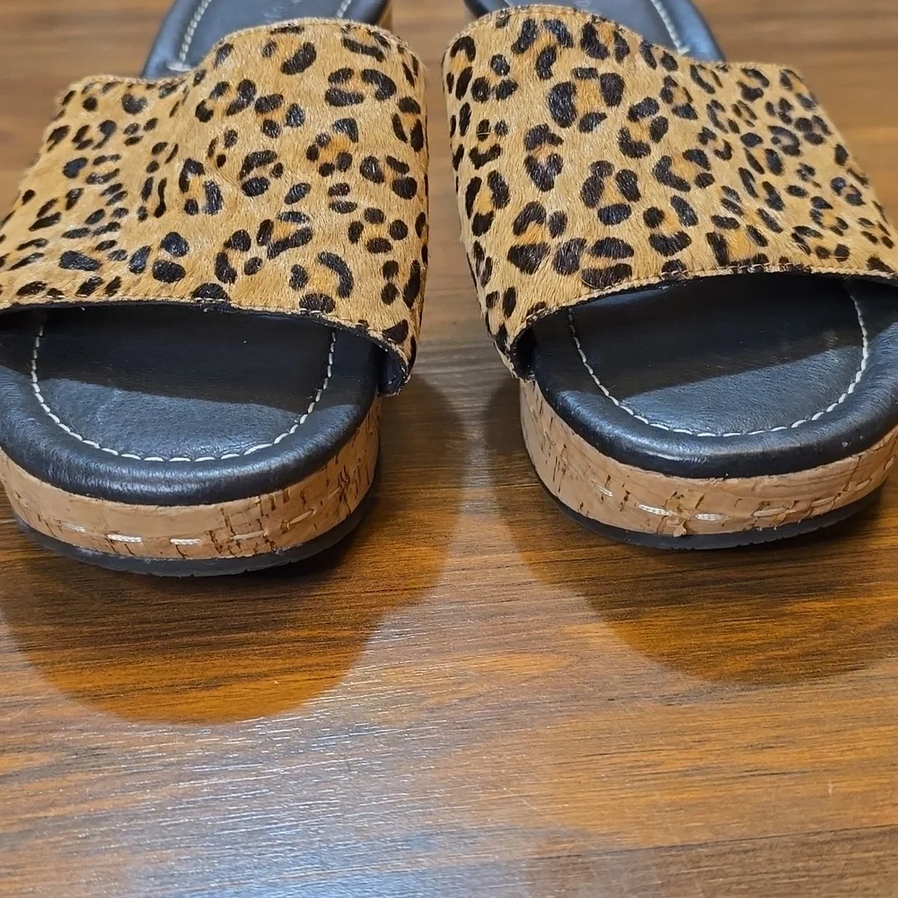 Donald J. Pliner Safari2 Leopard Print Wedge Sandals Slides